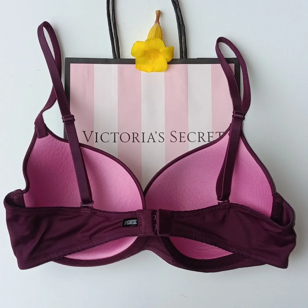 PINK Victoria's Secret Deep Purple Bra Push-up Size34C - Picture 5 of 7
